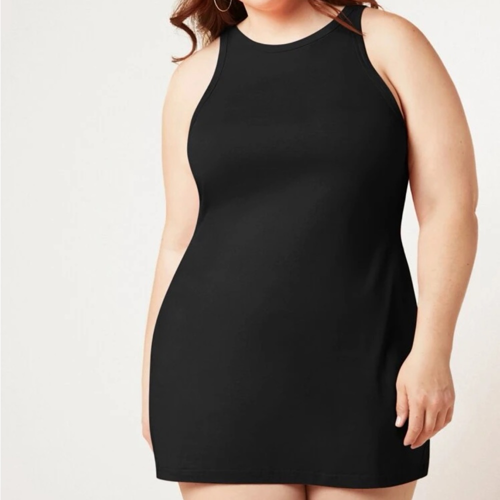 Solid Black Tank Mini Dress NWT